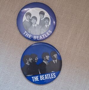 Vintage The Beatles 1964 Pinback, Button, Pin Set Bundle Of 2